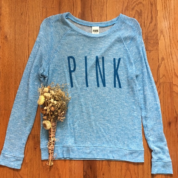 PINK Victoria's Secret Sweaters - Victoria’ Secret PINK Lightweight Blue Sweater